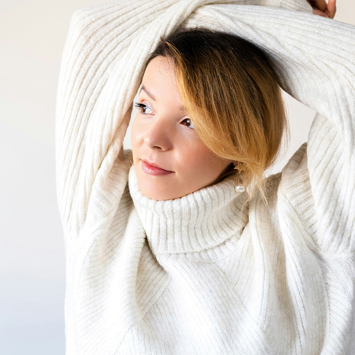 CozyChic Oversized Knit Turtle Neck Sweater