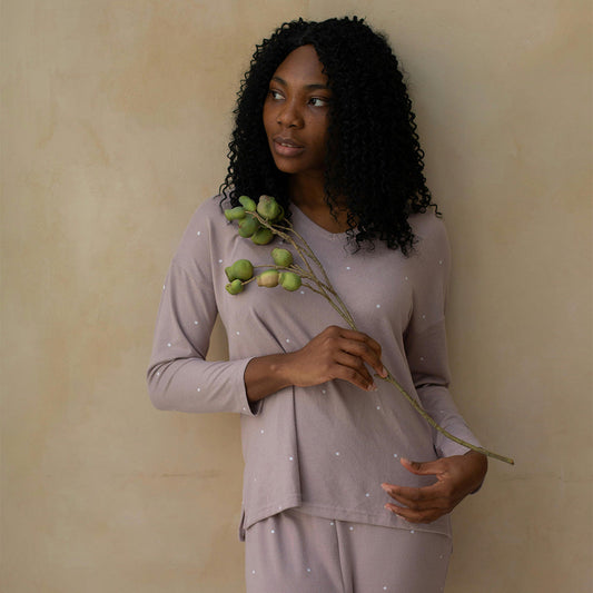 Lavender Polka Dot Pajama Set